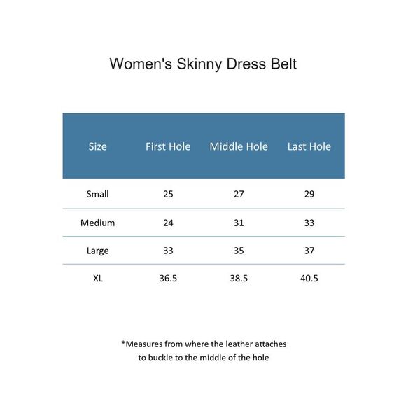 CTM Women's Skinny 1/2 Inch Dress Belt - Picture 3 of 3